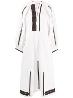 Jil Sander платье макси с пышными рукавами