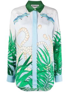 Essentiel Antwerp фактурная блузка с графичным принтом