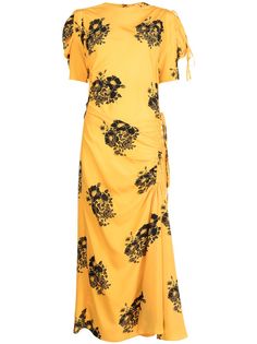 Nº21 платье с короткими рукавами и цветочным принтом