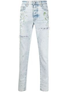 AMIRI джинсы скинни Hand Painted