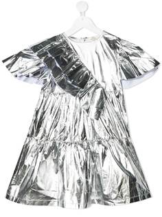 Andorine платье асимметричного кроя с эффектом металлик