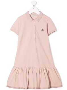 Moncler Enfant платье поло с нашивкой-логотипом