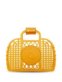 Fendi маленькая сумка-тоут Basket с тисненым логотипом