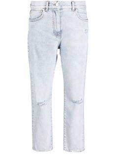 MSGM укороченные джинсы с прорезями