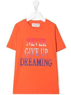 Alberta Ferretti Kids футболка с принтом Never Give Up Dreaming