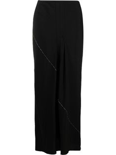 Yohji Yamamoto юбка А-силуэта с контрастной строчкой
