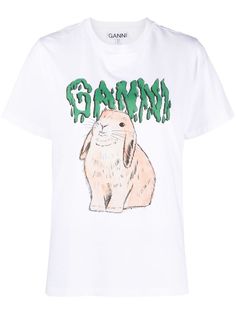 GANNI футболка Bunny из джерси