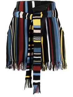 AMBUSH шорты в полоску с бахромой