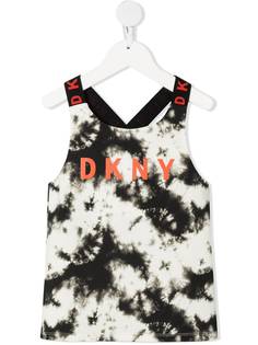 Dkny Kids топ с принтом тай-дай и логотипом