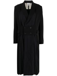 Comme Des Garçons Noir Kei Ninomiya двубортное пальто со складками