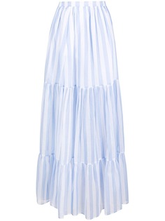 MSGM ярусная юбка макси в полоску