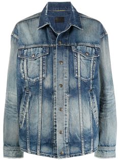 Saint Laurent джинсовая куртка с эффектом потертости