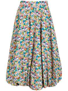 Tibi юбка миди с цветочным принтом