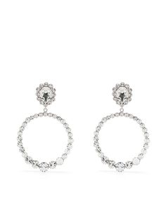 Alessandra Rich серебряные серьги-кольца с кристаллами