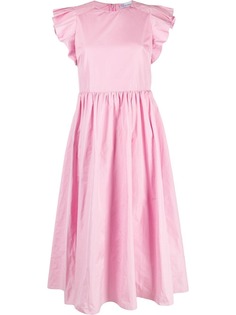 RED Valentino платье миди с расклешенными рукавами