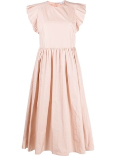 RED Valentino платье миди с расклешенными рукавами