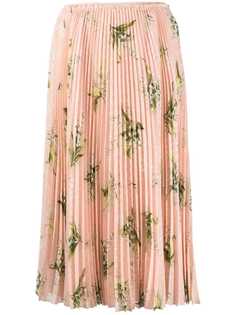 RED Valentino плиссированная юбка из тюля пуэн-деспри с принтом