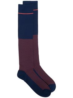 Marcoliani двухцветные носки с геометричным принтом