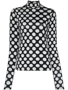 MM6 Maison Margiela футболка в горох с высоким воротником