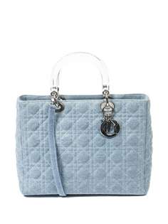 Christian Dior джинсовая сумка Lady Dior pre-owned с ручками и ремнем