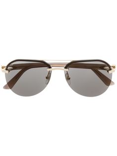 Cartier Eyewear солнцезащитные очки-авиаторы с металлическим логотипом