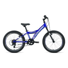 Велосипед Forward Dakota 20 1.0 (2021) горный (детск.) рам.:10.5" кол.:20" синий/белый 11.1кг (RBKW1
