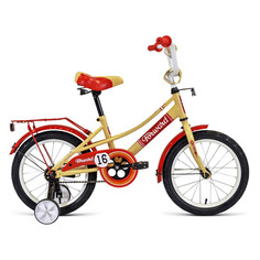 Велосипед FORWARD Azure 16 (2021), городской (детский), колеса 16", бежевый/красный, 10кг [1bkw1k1c1003]