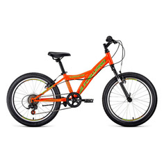 Велосипед Forward Dakota 20 1.0 (2021) горный (детск.) рам.:10.5" кол.:20" оранжевый/ярко-зеленый 11