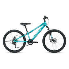 Велосипед ALTAIR AL 24 D (2021), горный (подростковый), рама 12", колеса 24", бирюзовый/зеленый, 13.3кг [rbkt1j347004]