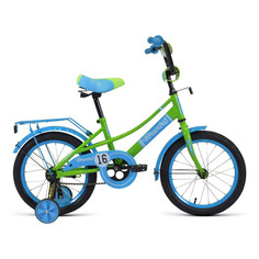 Велосипед FORWARD Azure 16 (2021), городской (детский), колеса 16", зеленый/голубой, 10кг [1bkw1k1c1005]