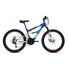 Велосипед Altair MTB FS 24 disc (2021) горный (подростк.) рам.:15" кол.:24" синий/красный 16.6кг (RB