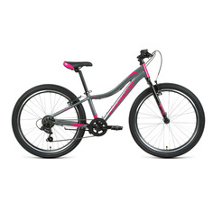 Велосипед Forward Jade 24 1.0 (2021) горный (подростк.) рам.:12" кол.:24" серый/розовый 13кг (RBKW1J
