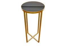Кофейный столик со стеклянной столешницей (for miss) черный 30.0x70.0x30.0 см.