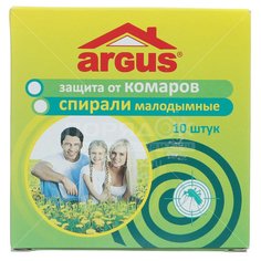 Репеллент от комаров Аргус спираль малодымная, 10 шт Argus