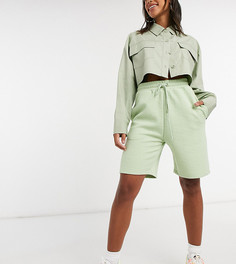 Бледно-зеленые удлиненные фактурные шорты от комплекта COLLUSION-Зеленый цвет