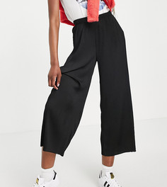 Черные плиссированные кюлоты ASOS DESIGN Tall-Черный цвет