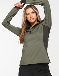 Куртка для бега без застежки, с капюшоном и капой ASOS 4505-Зеленый цвет