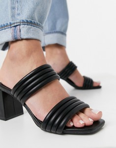 Черные мюли с уплотненной отделкой Glamorous-Черный цвет