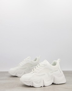 Белые кроссовки на толстой подошве Public Desire-Белый