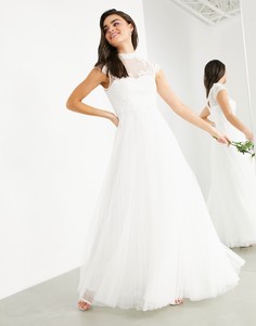 Свадебное платье с вышивкой на лифе и короткими рукавами ASOS EDITION Bronte-Белый