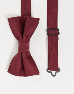 Атласный бордовый галстук-бабочка ASOS DESIGN-Красный
