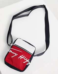 Сумка для полетов красного и темно-синего цветов с фирменным логотипом Tommy Hilfiger-Красный