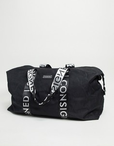 Черная большая спортивная сумка с лентой Consigned-Черный цвет