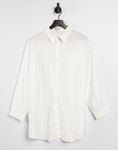 Белая удлиненная oversized-рубашка In The Style x Saffron Barker-Белый
