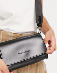 Черная сумка с ремешком через плечо и маленьким клапаном Claudia Canova-Черный цвет