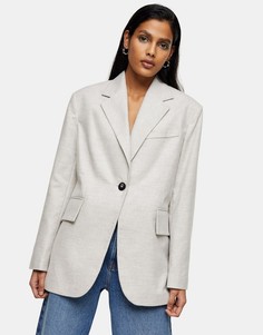 Серый фланелевый блейзер Topshop