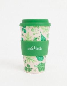 Чашка для кофе с принтом «Powered By Plants» Sass & Belle-Зеленый цвет