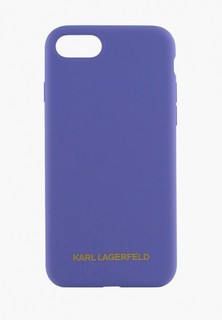 Чехол для iPhone Karl Lagerfeld 8 / SE 2020, Liquid silicone Gold logo Violet