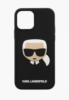 Чехол для iPhone Karl Lagerfeld 12/12 Pro (6.1), 3D Rubber Karls head Black