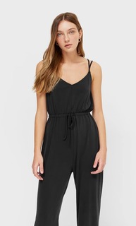 Stradivarius Комбинезон На Бретелях Черный M